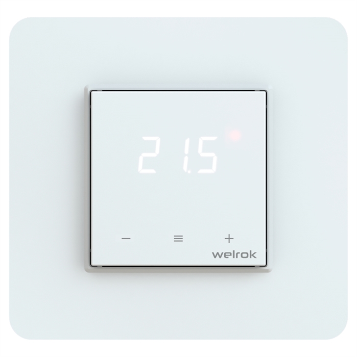 Программируемый терморегулятор Welrok lis, встроенный и выносной датчики температуры, встраиваемый / накладной, 16 А Welrok lis