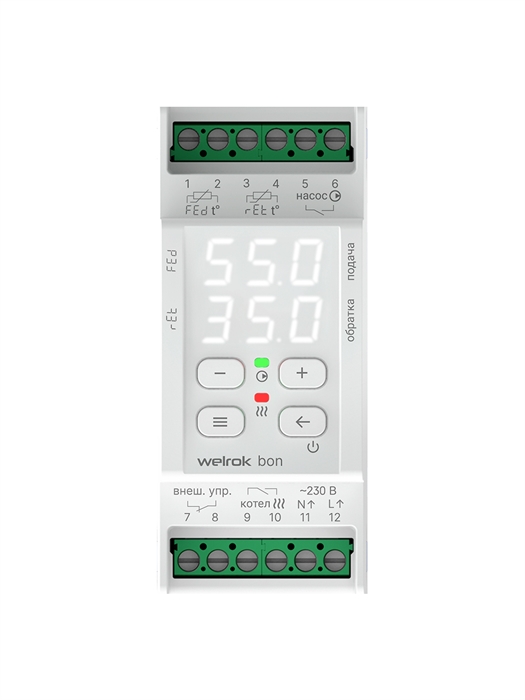 Программируемый терморегулятор Welrok bon, встроенный и выносной датчики температуры, встраиваемый / накладной, 16 А bon